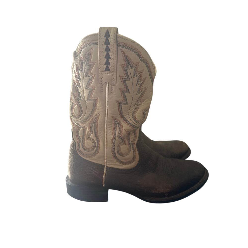 ARIAT COBALT XR BROWN & IVORY LEATHER ROUND TOE COWBOY BOOTS us 9.5D uk 8.5M n